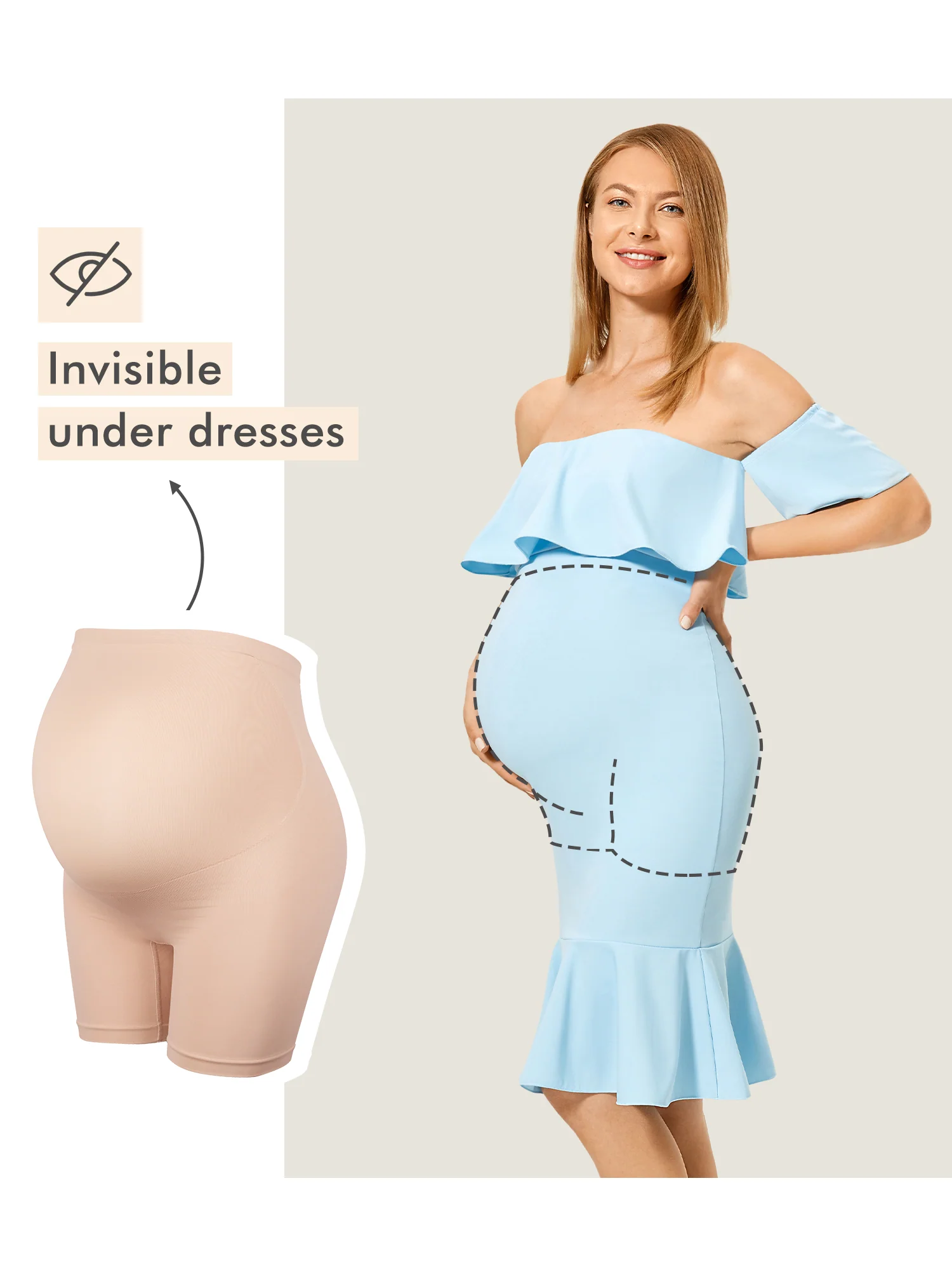 High Waist Shapewear Maternity Shorts - Seamless - Image 10