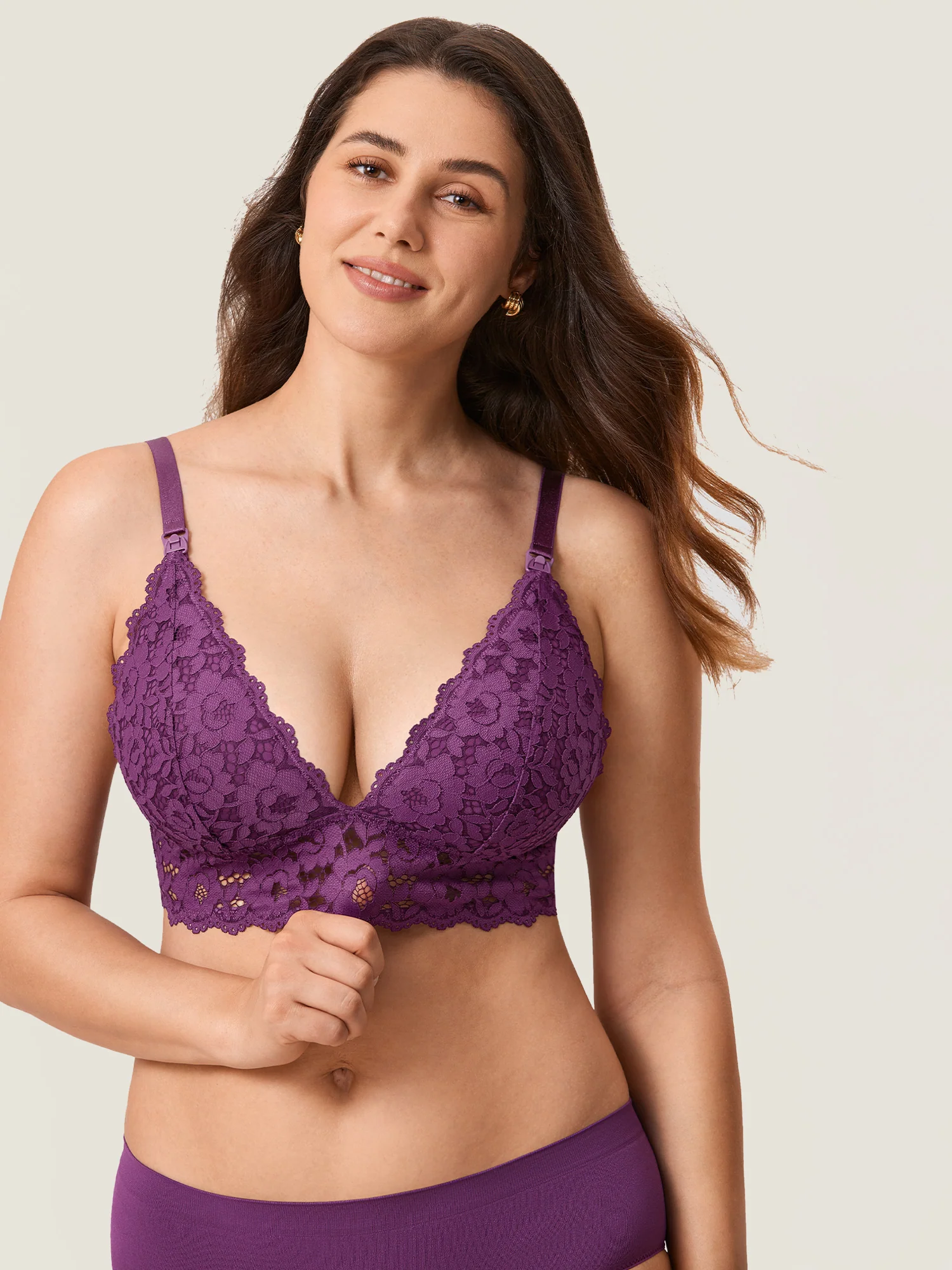 Lace Plunge Nursing Bralette - Image 8